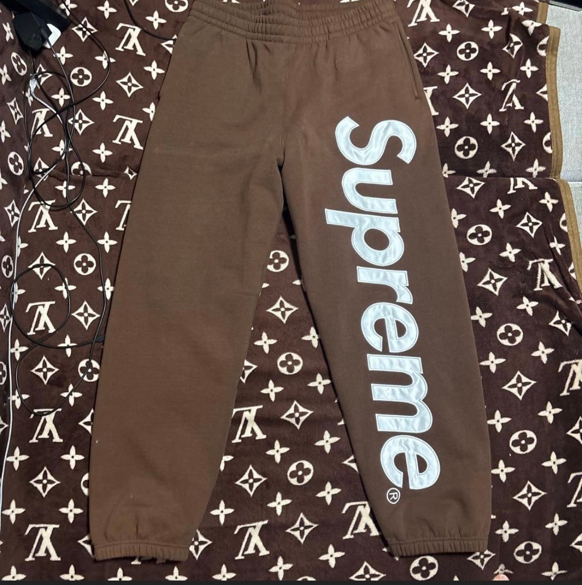 Supreme Satin Applique Sweatpant "Brown" (24FW)
