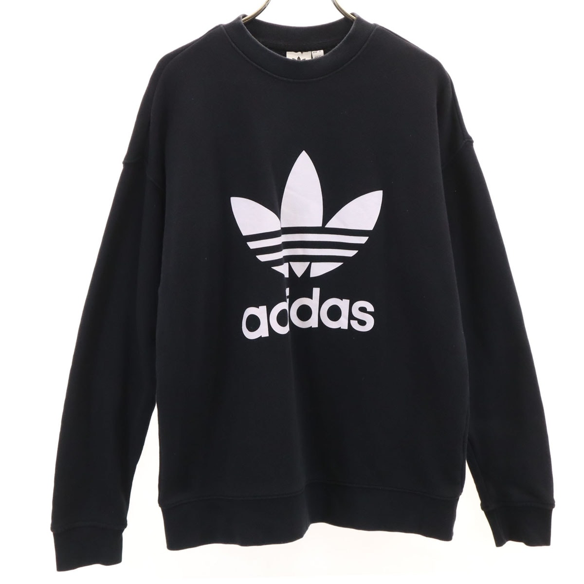 adidas Originals アディダスオリジナルス トレフォイルロゴ 長袖 スウェット トレーナー L ブラック