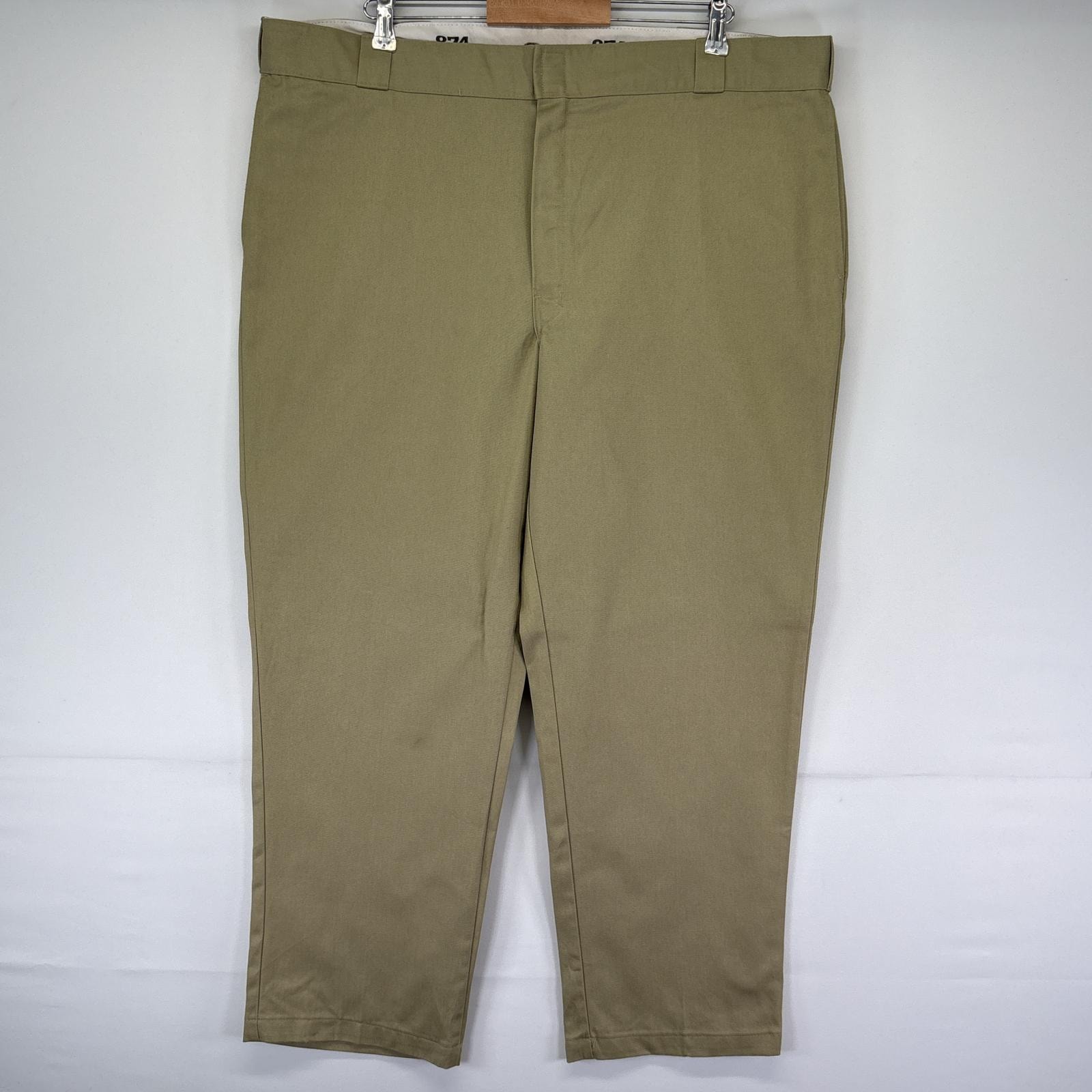 古着 ディッキーズ Dickies ワークパンツ 874 ワンポイントロゴ 長ズボン チノパン 大きいサイズ ジップフライ w44 L30 ベージュ系 メンズ
