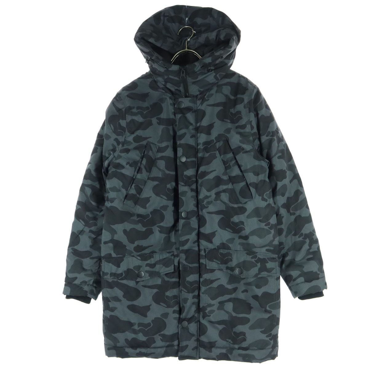 H&M エイチアンドエム TRD MRK コラボ 迷彩柄 長袖 中綿コート S グレー