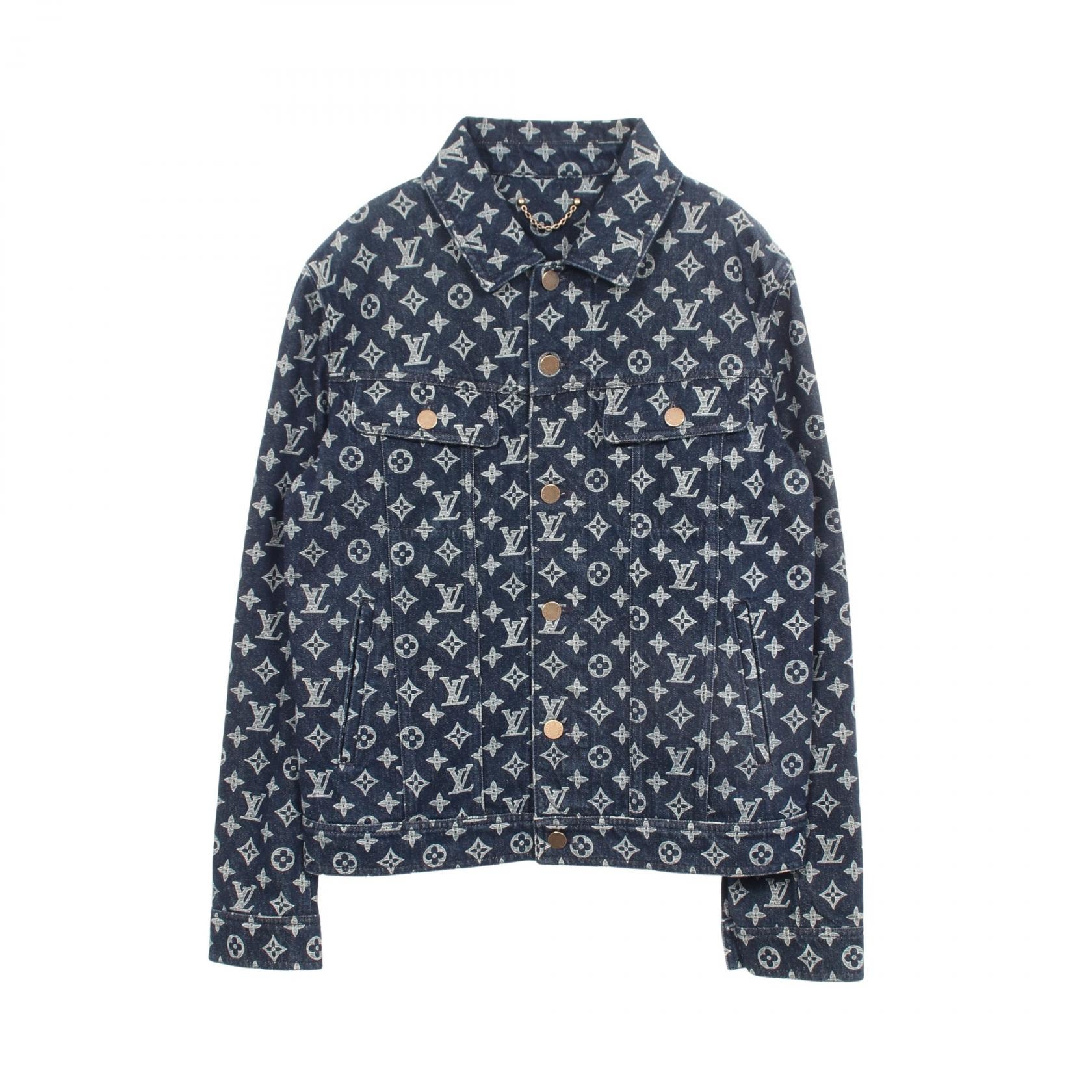 ルイ・ヴィトン LOUIS VUITTON モノグラム デニムジャケット 衣料品 アウター コットン メンズ ネイビー系 HFA01WGUO 【中古】