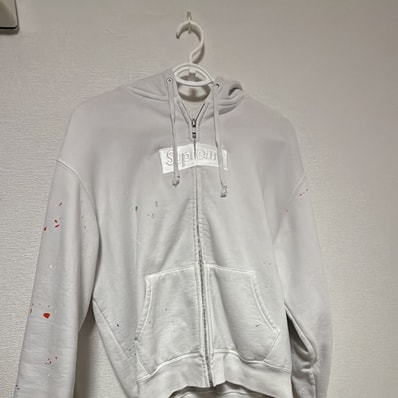 Supreme x MM6 Maison Margiela Box Logo Zip Up Hooded Sweatshirt "White"