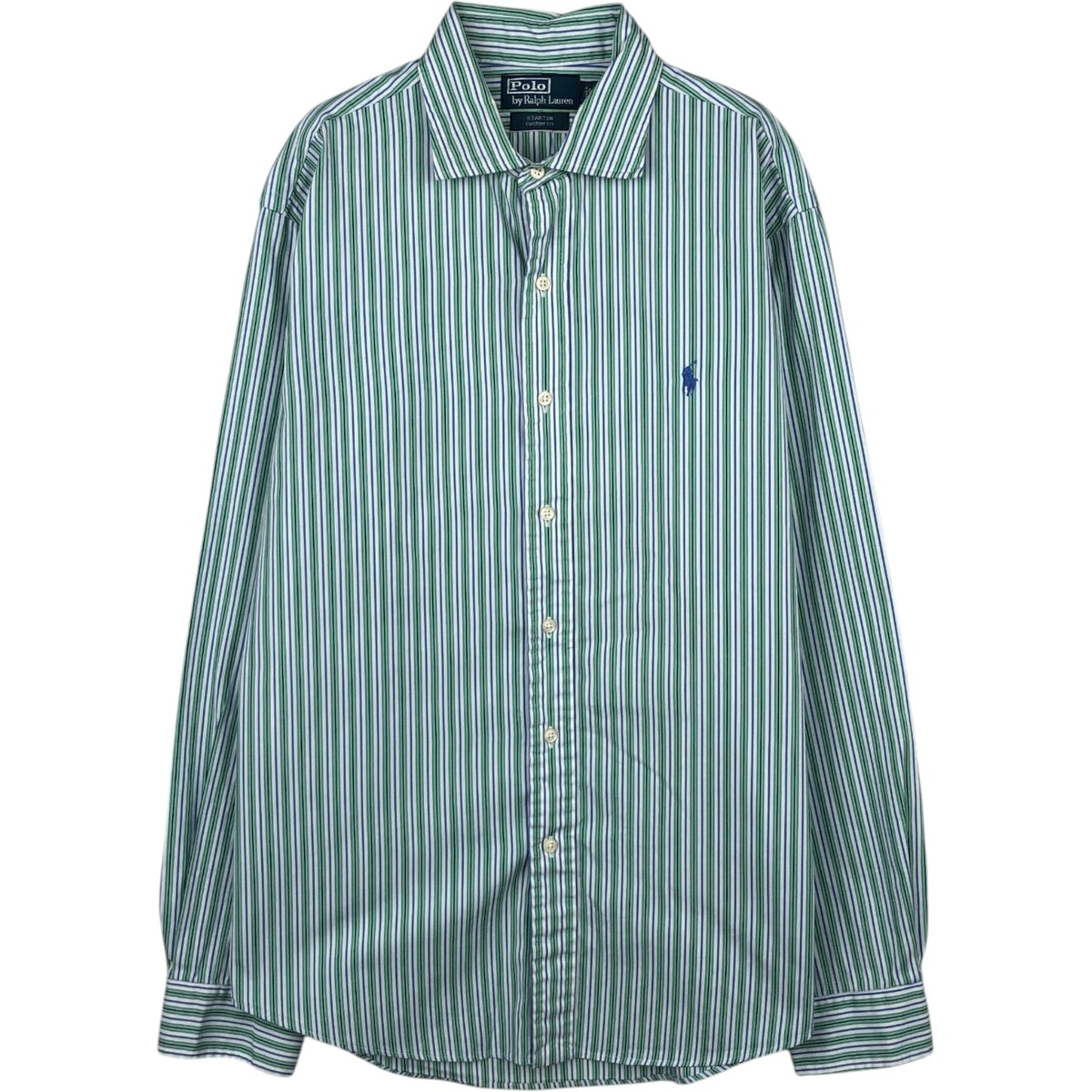 古着 ラルフローレン Ralph Lauren POLO by Ralph Lauren STANTON CUSTOM FIT 長袖 ストライプシャツ メンズL相当/eaa652075