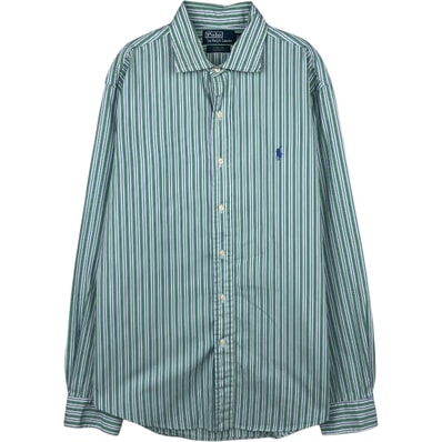 古着 ラルフローレン Ralph Lauren POLO by Ralph Lauren STANTON CUSTOM FIT 長袖 ストライプシャツ メンズL相当/eaa652075