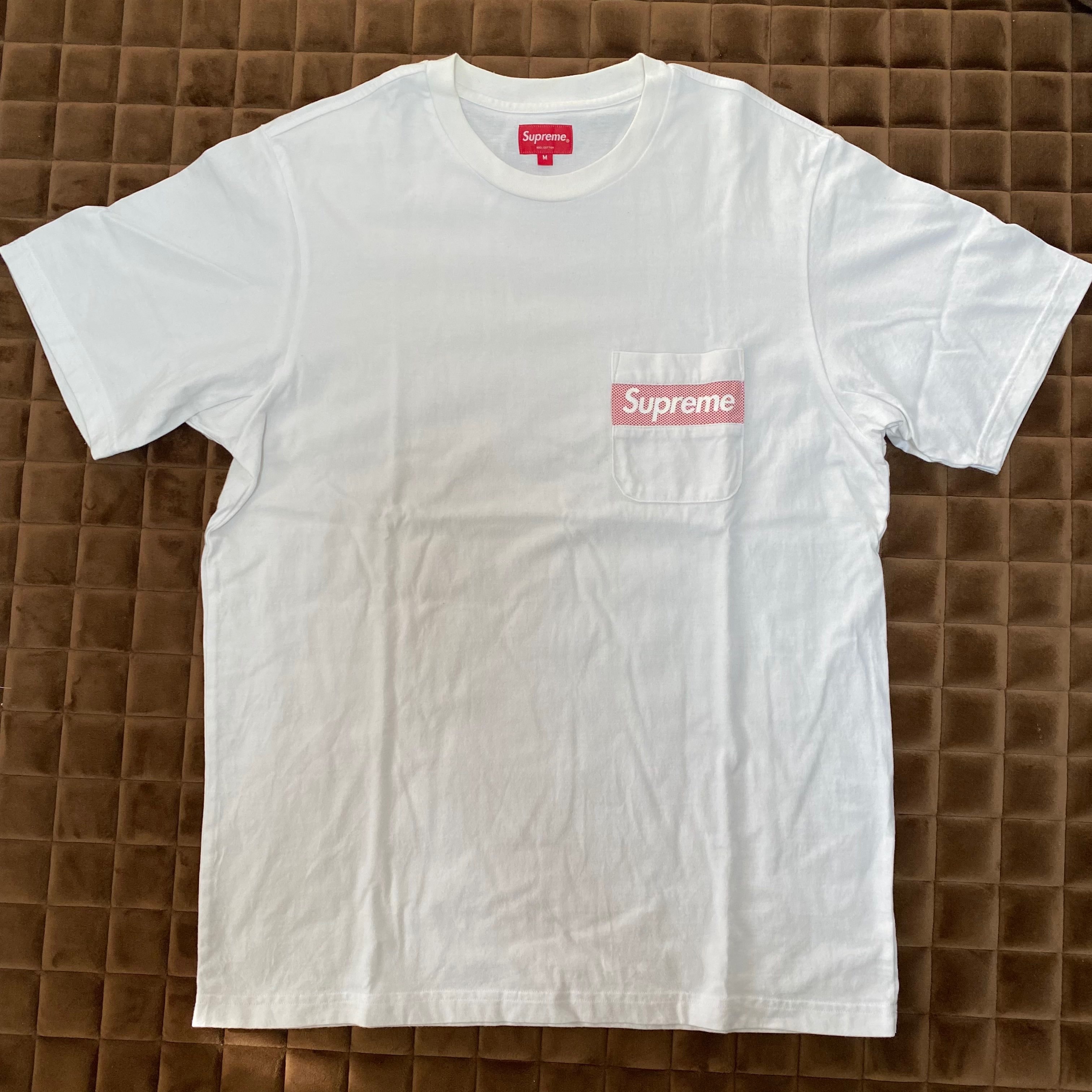 Supreme Mesh Stripe Pocket Tee "White"