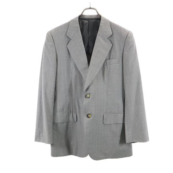 YVES SAINT LAURENT イヴサンローラン ストライプ テーラードジャケット グレー系 ベストライナー付 2点セット