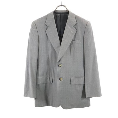 YVES SAINT LAURENT イヴサンローラン ストライプ テーラードジャケット グレー系 ベストライナー付 2点セット