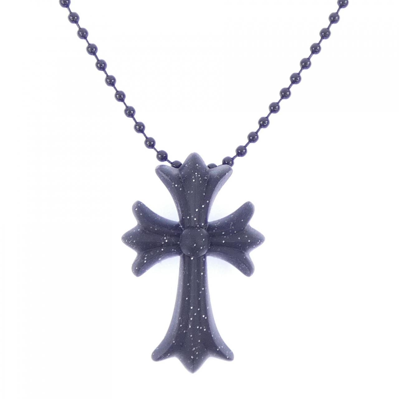 Chrome Hearts Rubber Small CH Cross Silicone Necklace "Black/Lame"