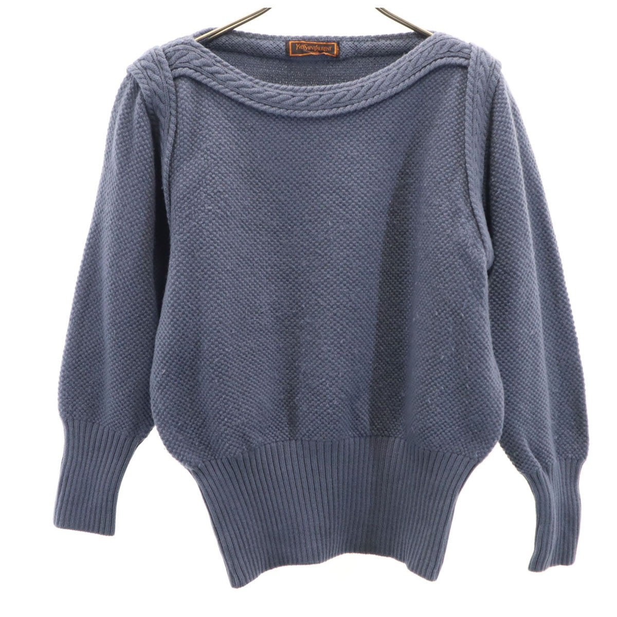YVES SAINT LAURENT イヴサンローラン 80s 90s オールド 長袖 セーター M ブルー系 ニット