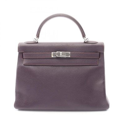 エルメス HERMES ケリー32 内縫い ハンドバッグ バッグ レザー トリヨンクレマンス □E刻印(2001年製造) レディース パープル系 【中古】