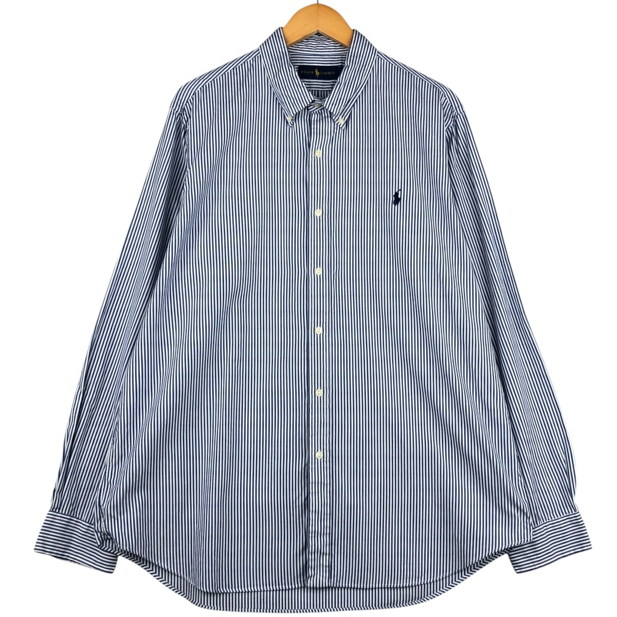 古着 ラルフローレン Ralph Lauren 長袖 ボタンダウンストライプシャツ メンズXL相当/eaa594550
