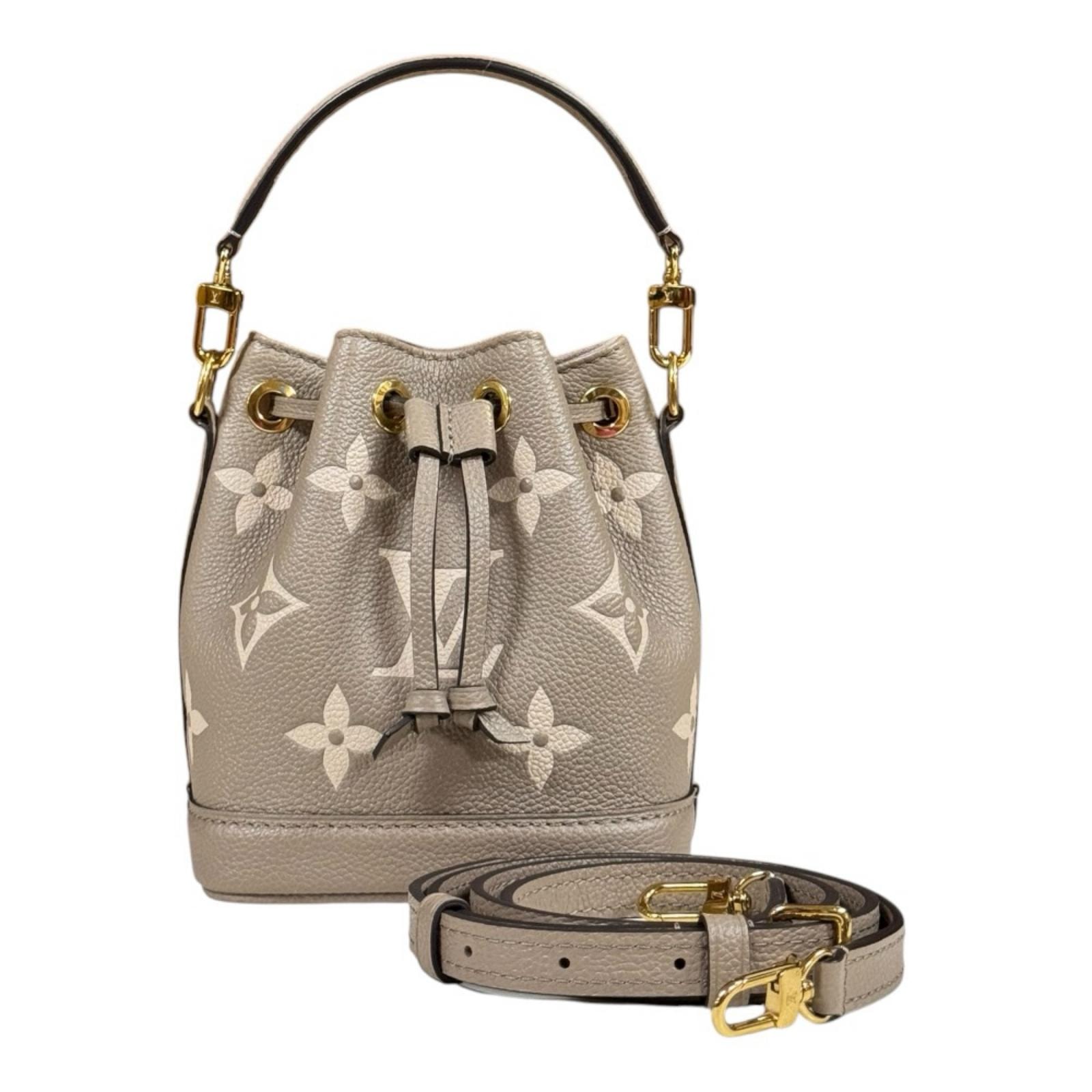 ルイヴィトン ナノノエ バイカラーモノグラムアンプラント ショルダーバッグ M46291 ベージュ レディース LOUIS VUITTON 中古