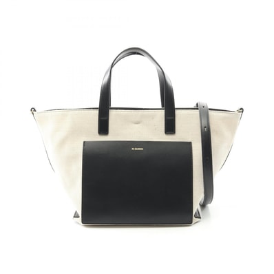 ジルサンダー JIL SANDER WANDER SQUARE SMALL トートバッグ バッグ キャンバス レザー レディース ベージュ系 / ブラック系 J07WD0026P4863280 【新品】
