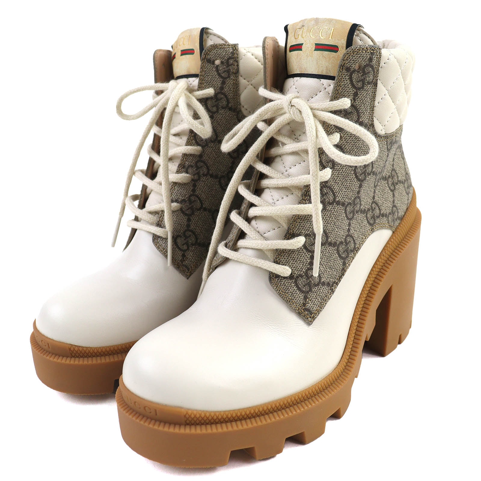 【確実正規品】新品　GUCCI アンクルブーツ　GGスプリーム　23 22 24 累積売上総額第1位【GUCCI】アンクルブーツ シルヴィウェブ