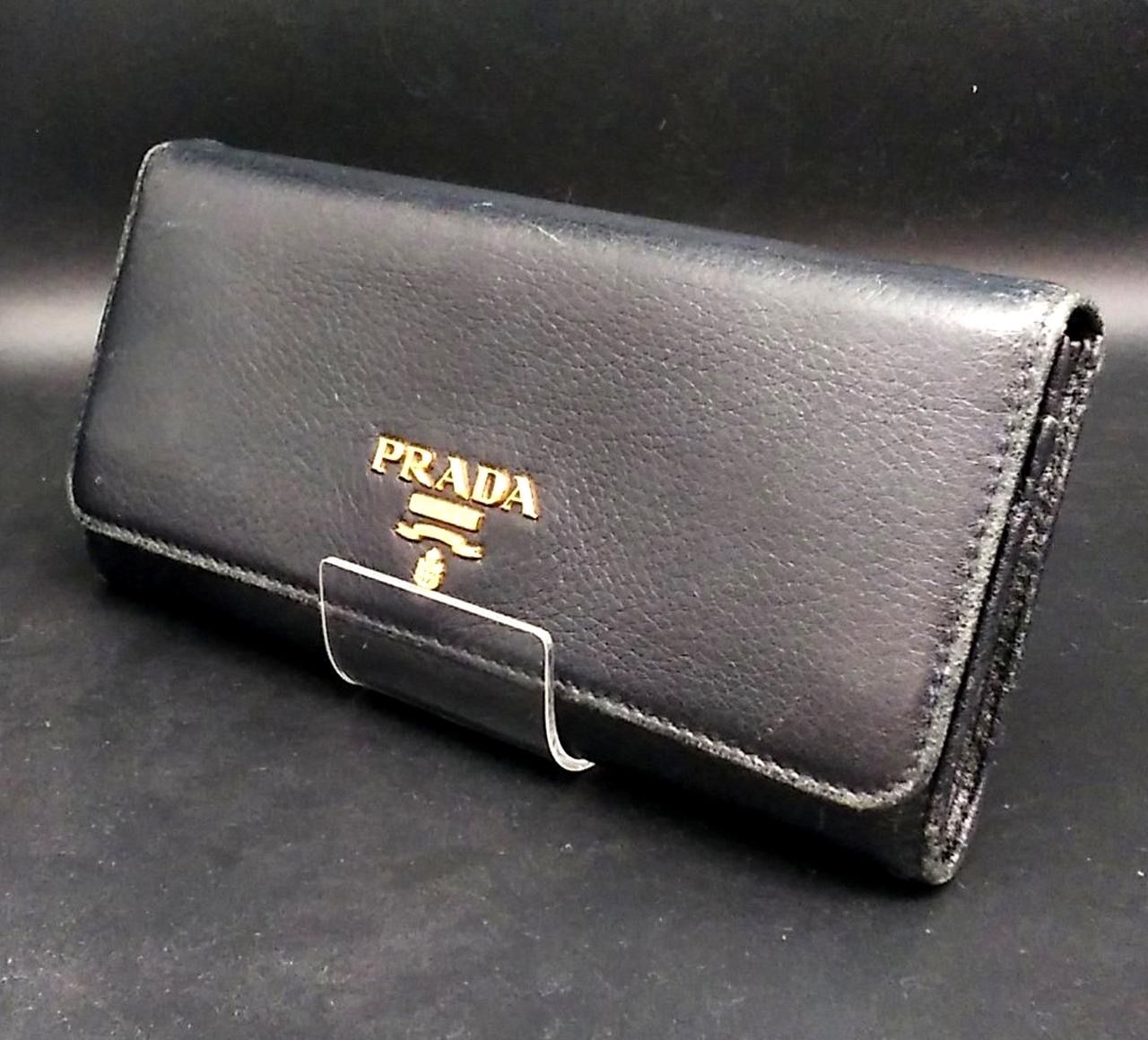 PRADA Saffiano Bicolor Long Wallet "Black/Pink"