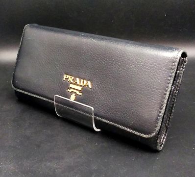 PRADA Saffiano Bicolor Long Wallet "Black/Pink"