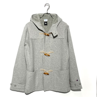 STUSSY × Chanpion sweat duffle coat gray
