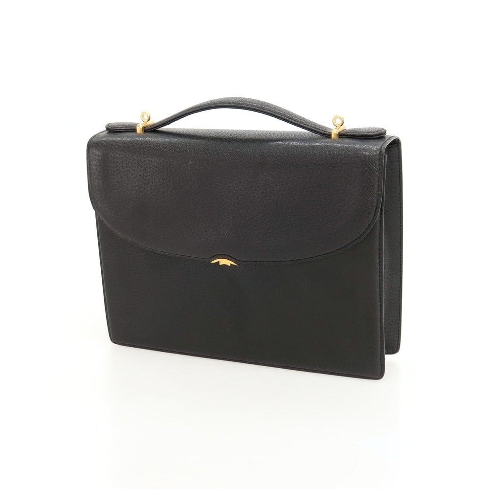 【中古】グッチ GUCCI オールドグッチ レザー ハンドバッグ ブラック【WxH20.5xD5.5】【レディース】