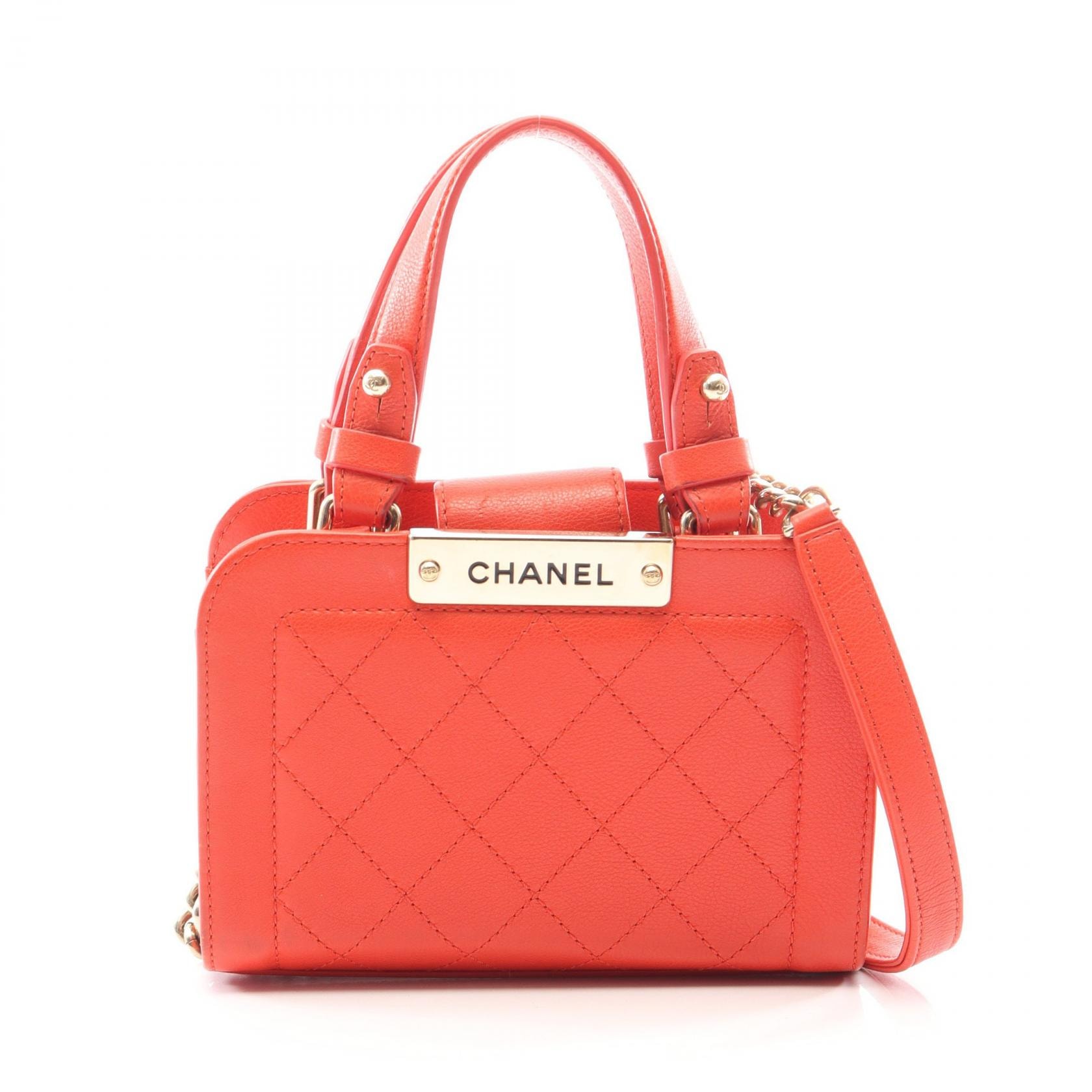 シャネル CHANEL マトラッセ 2WAY ショルダーバッグ バッグ レザー レディース レッド系 【中古】