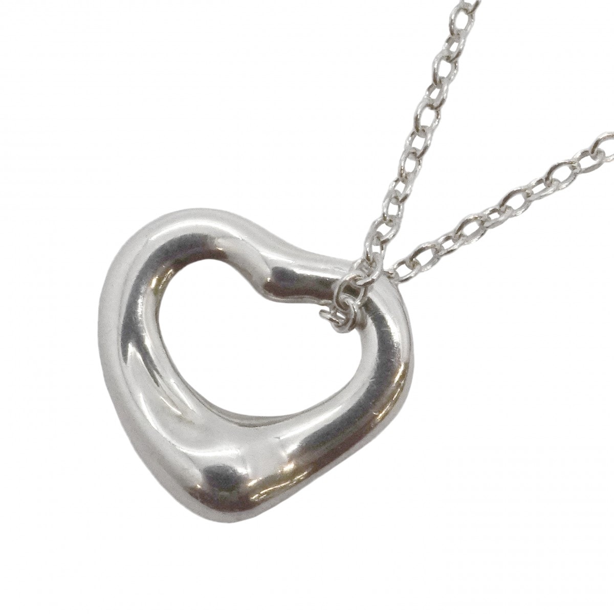 【6jcb0658】ティファニー ネックレス オープンハート シルバー925【中古】レディース