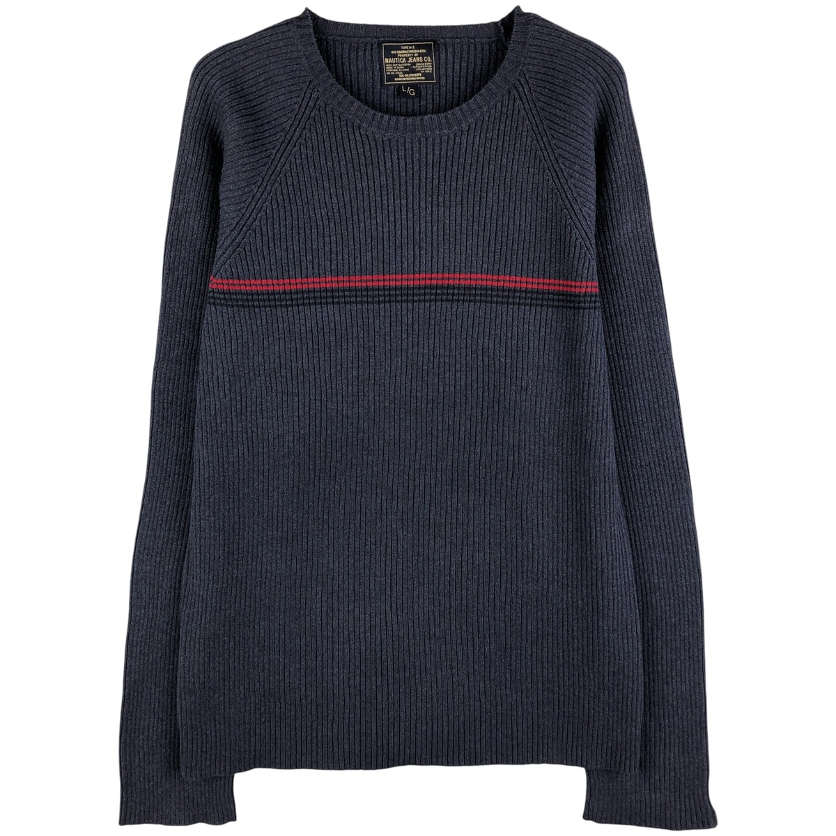 古着 ノーティカ NAUTICA JEANS COMPANY リブ編み コットンニットセーター メンズL相当/eaa593275
