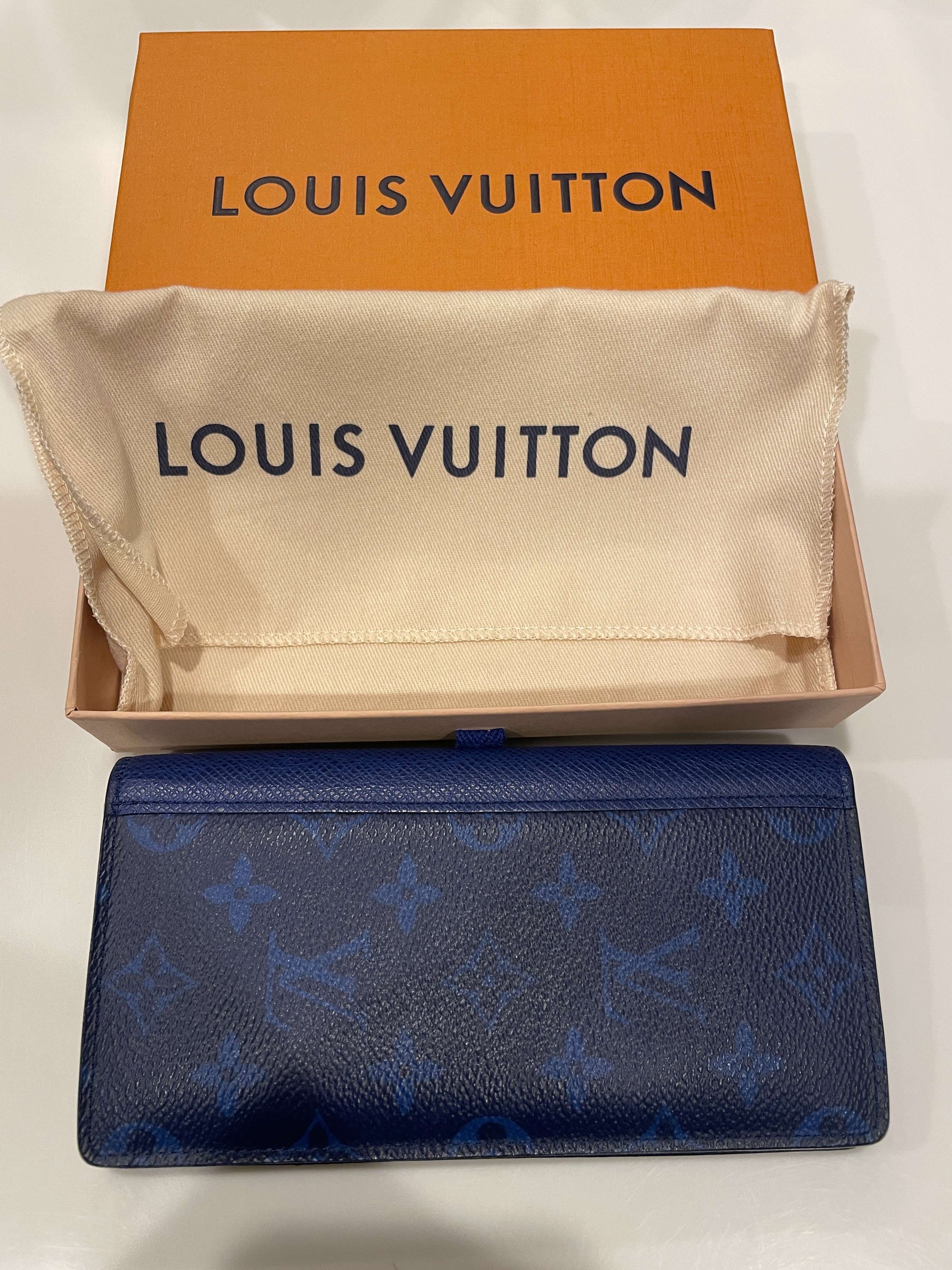 Louis Vuitton Brazza Wallet Taigarama "Cobalt"