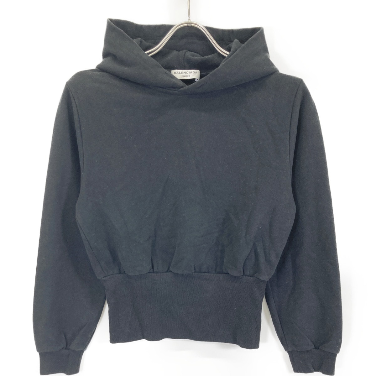 バレンシアガ 21年 698485 ﾌﾞﾗｯｸ ｸﾛｯﾌﾟﾄﾞﾊﾟｰｶｰ S