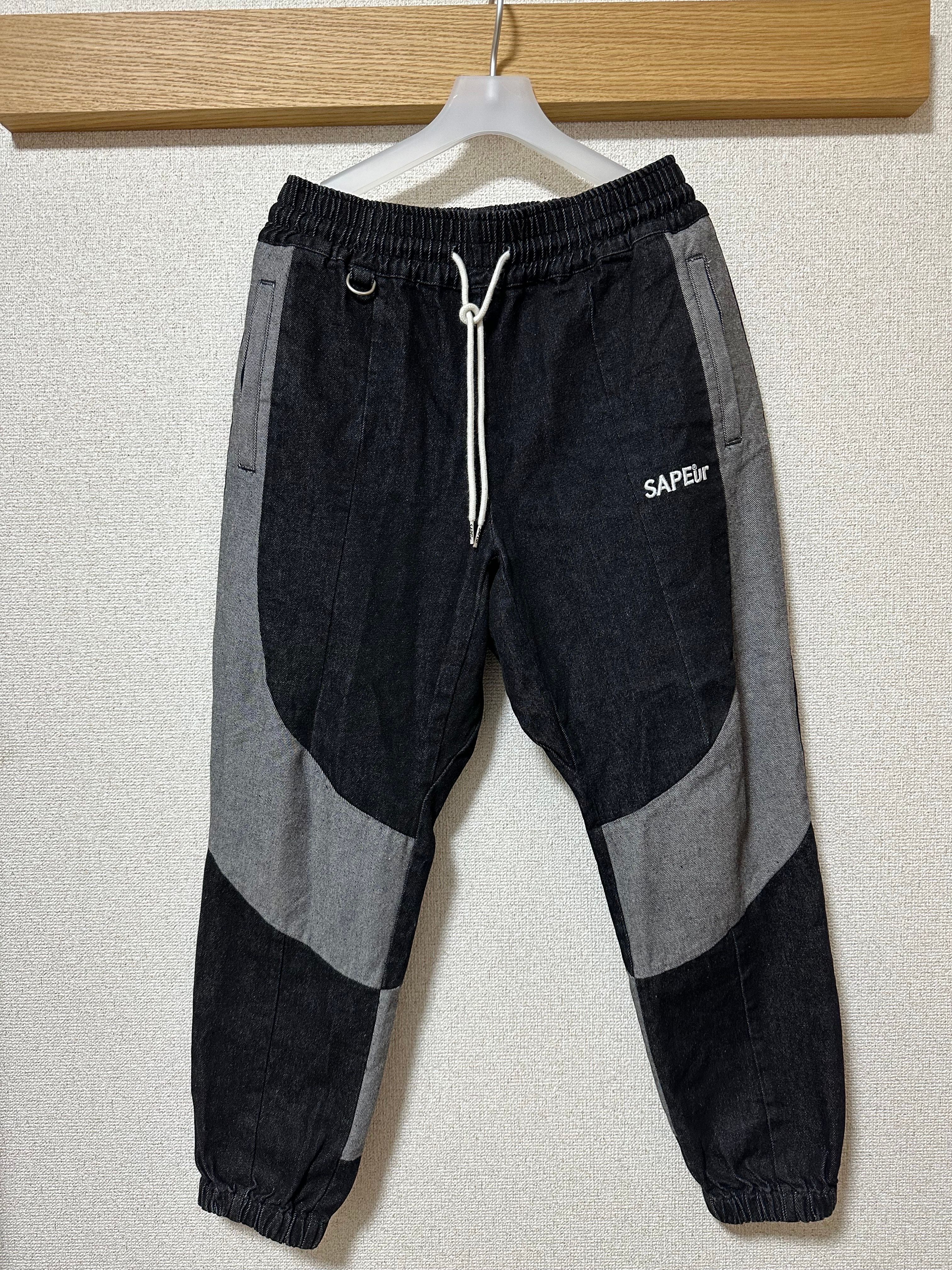 SAPEur DENIM TRACK PANTS "Black"