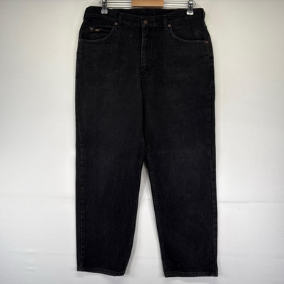 古着 90's/90年代 リー Lee USA製 デニム パンツ ブラックデニム ストレート 5ポケット ジッパーフライ W36×L30 ブラック系 メンズ