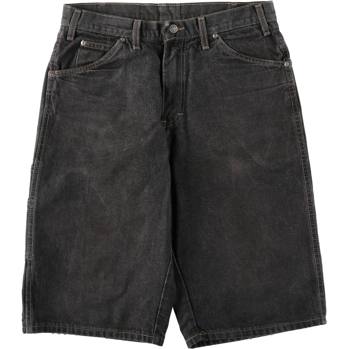 古着 ディッキーズ Dickies Loose Fit ブラックデニムジョーツ ハーフパンツ メンズw33相当/eaa647977