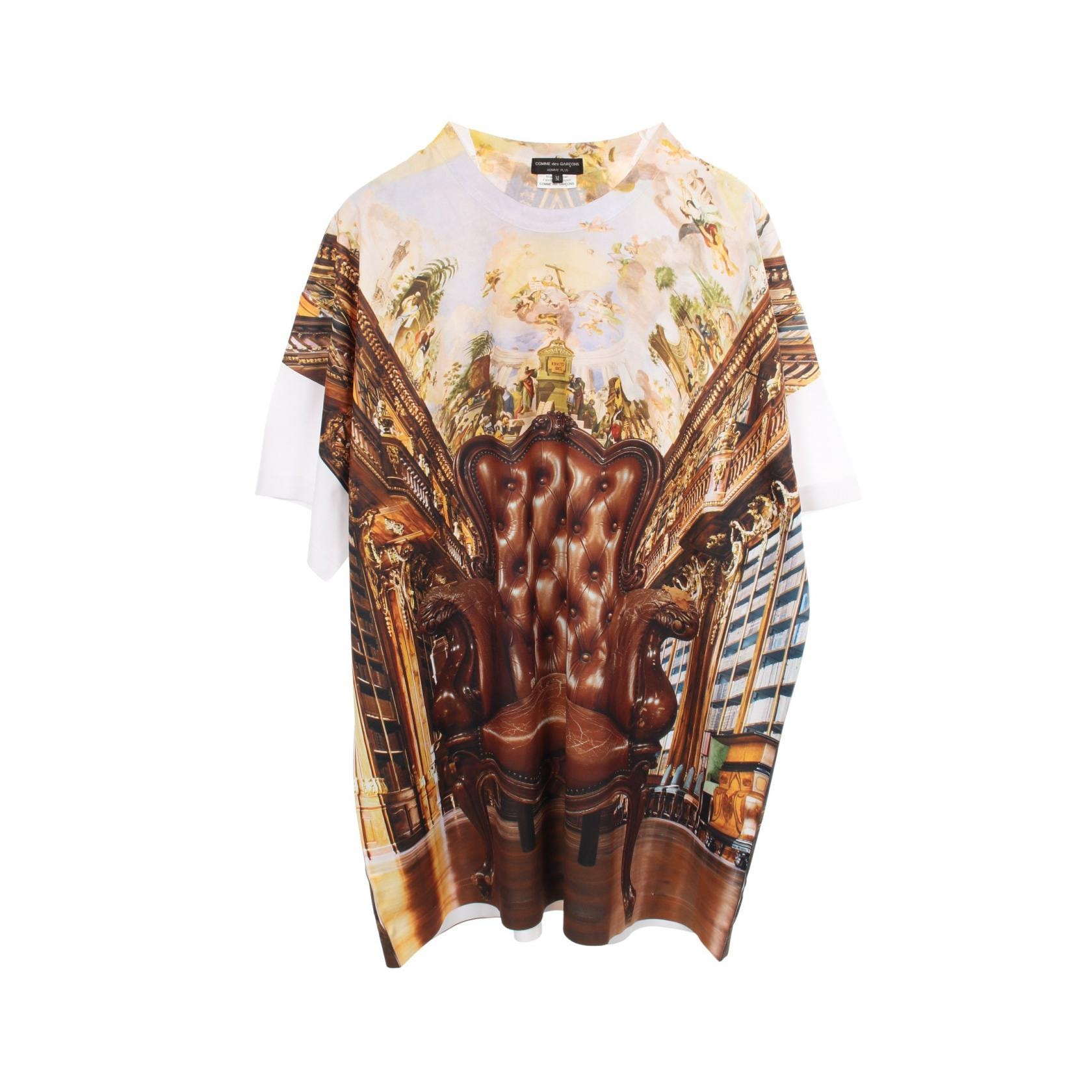 コムデギャルソンオムプリュス COMME des GARCONS HOMME PLUS グラフィックプリント 半袖Tシャツ 衣料品 トップス ポリエステル メンズ ブラウン系 / マルチカラー 【中古】