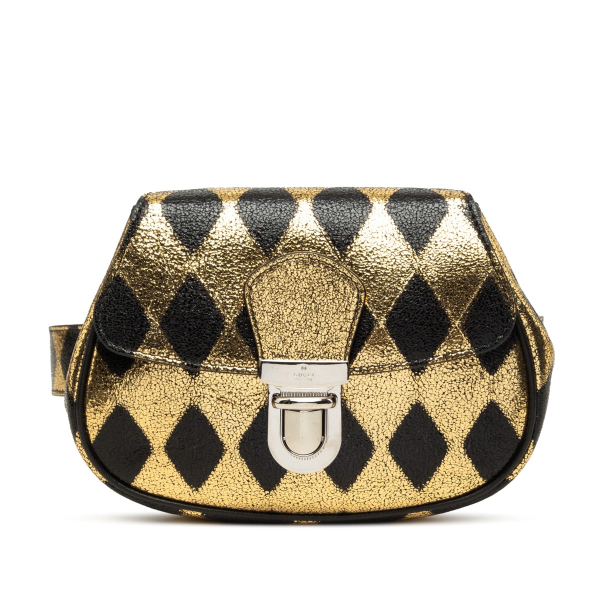グッチ チルドレンズ ボディバッグ ウエストバッグ 605112 ゴールド ブラック レザー レディース GUCCI 中古