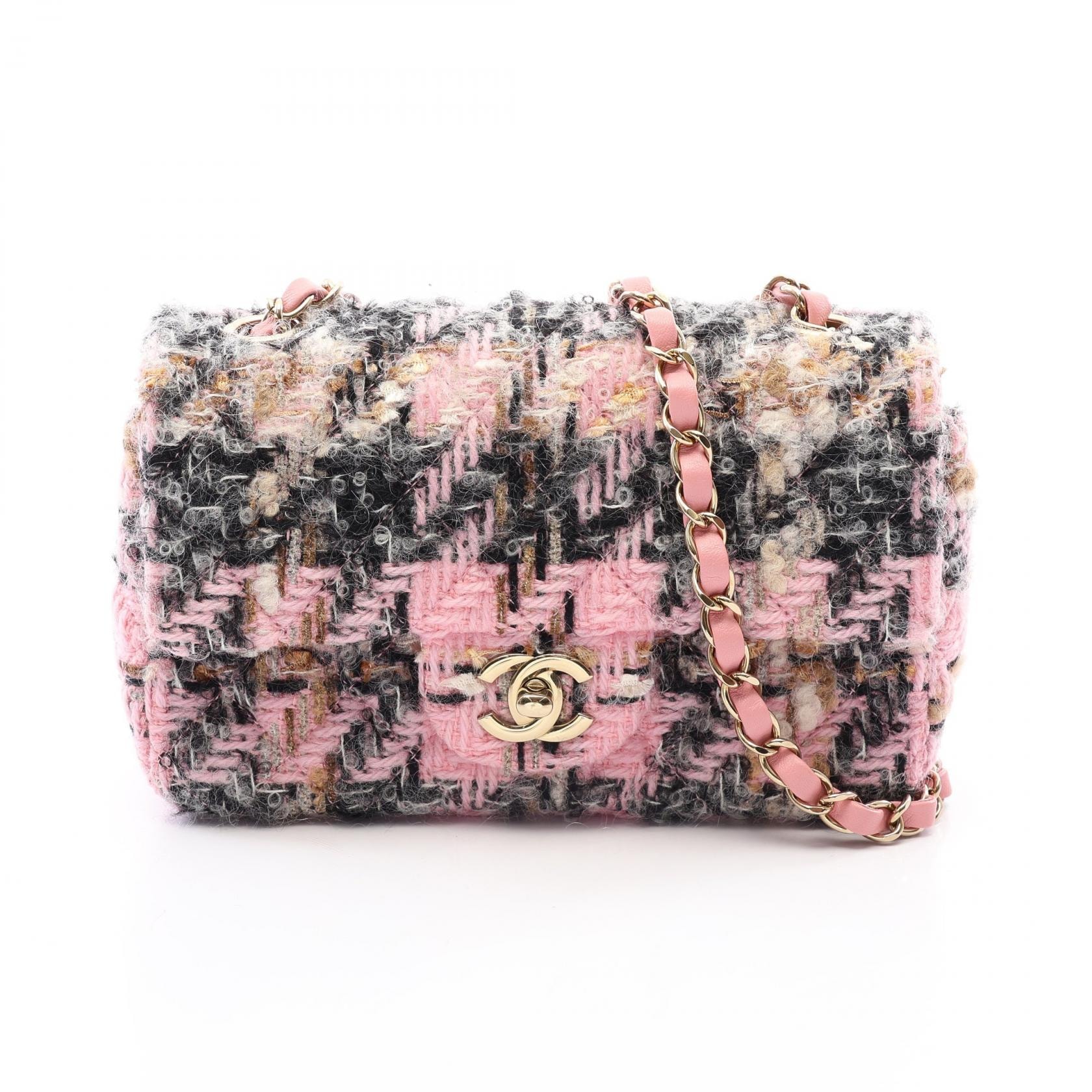 シャネル CHANEL ミニマトラッセ20 ショルダーバッグ バッグ ファブリック レザー レディース ピンク系 / マルチカラー A69900 【中古】