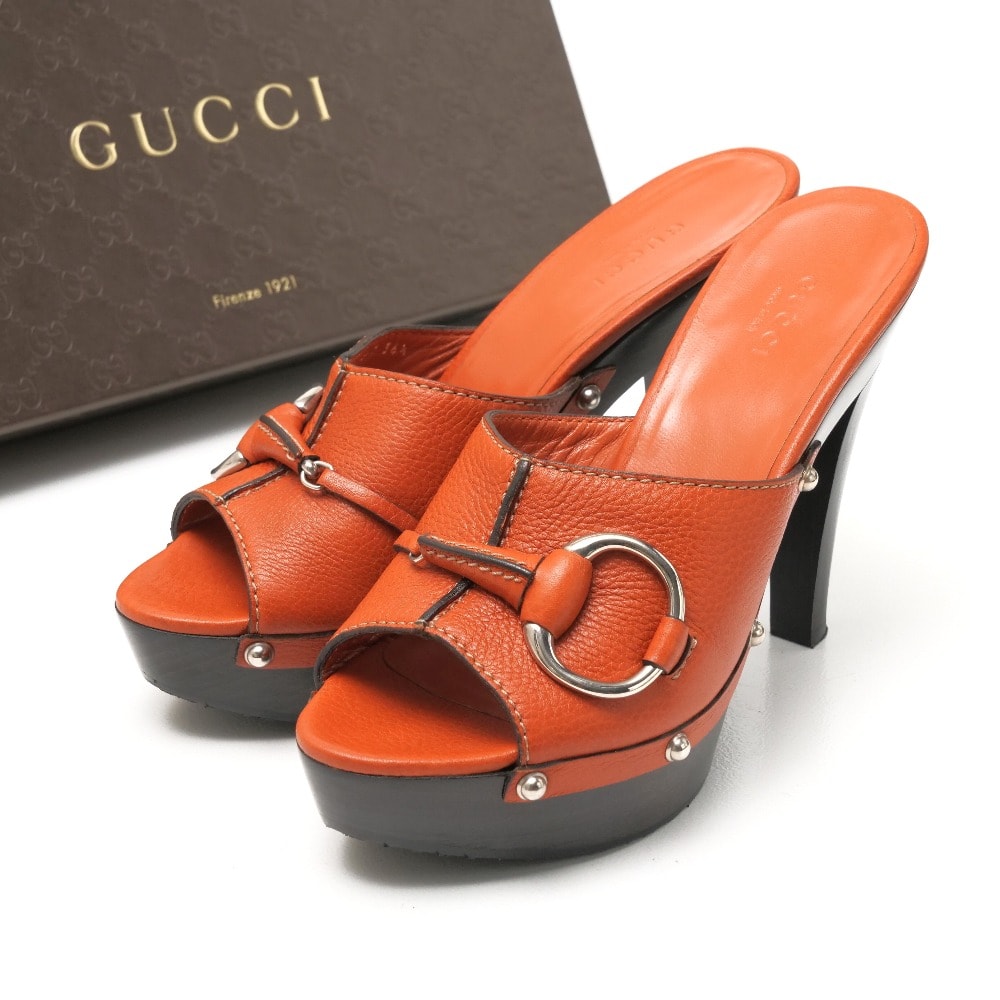 ■美品■GUCCI グッチ サンダル サイズ36 1/2 ホースビット 厚底 プラットフォーム ブランド古着【中古】20260515/RA9032