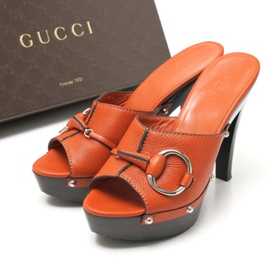 ■美品■GUCCI グッチ サンダル サイズ36 1/2 ホースビット 厚底 プラットフォーム ブランド古着【中古】20260515/RA9032