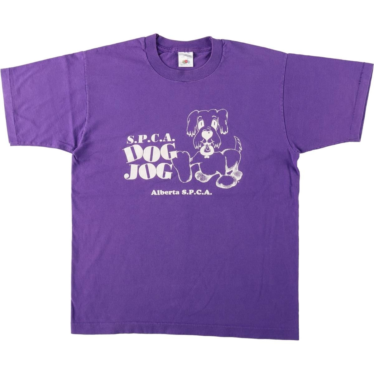 古着 フルーツオブザルーム FRUIT OF THE LOOM 犬柄 プリントTシャツ カナダ製 メンズL相当/eaa642236