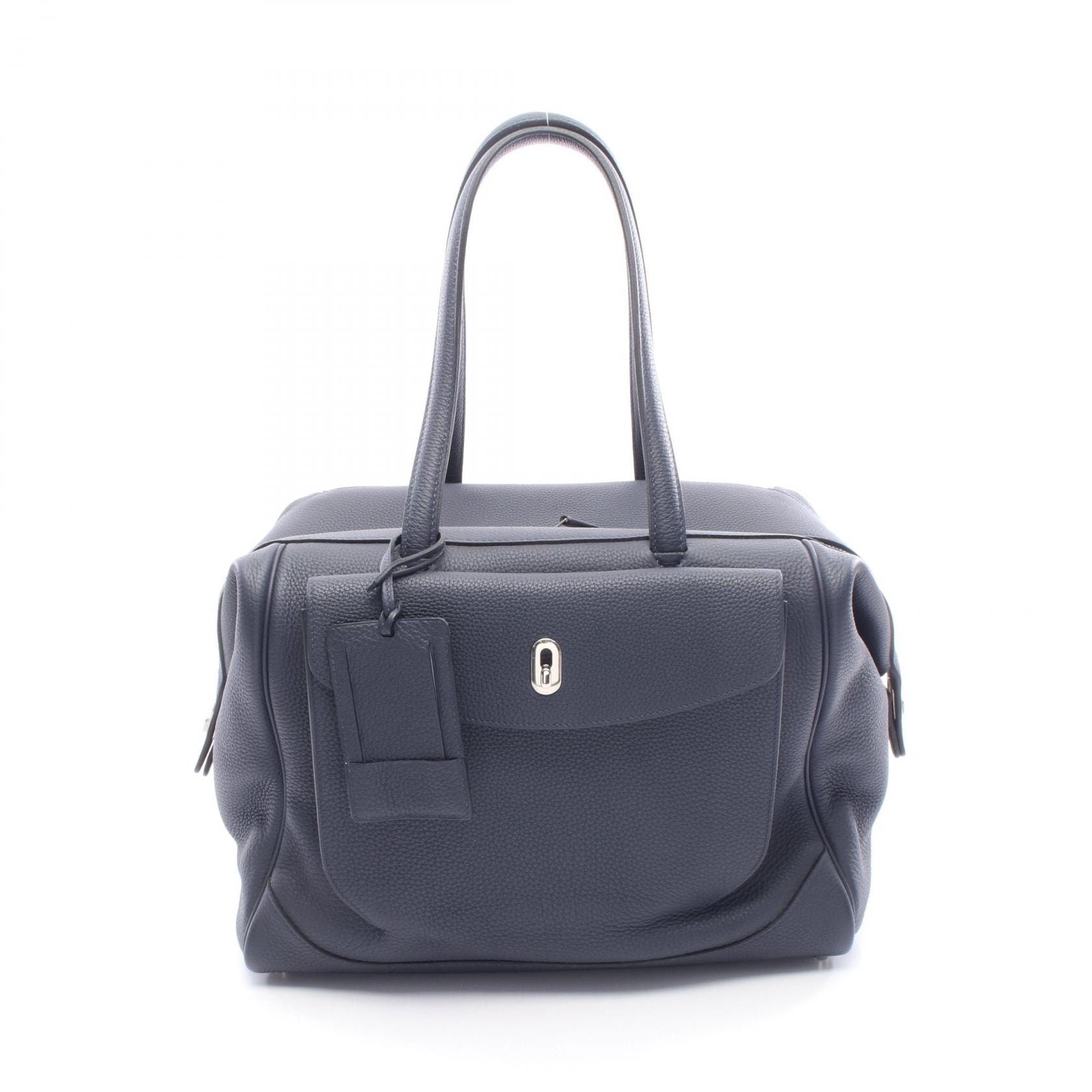 エルメス HERMES ワラゴキャビン35 ハンドバッグ バッグ レザー トゴ トゴ ブルーニュイ C刻印(2018年製造) メンズ レディース ネイビー系 【中古】