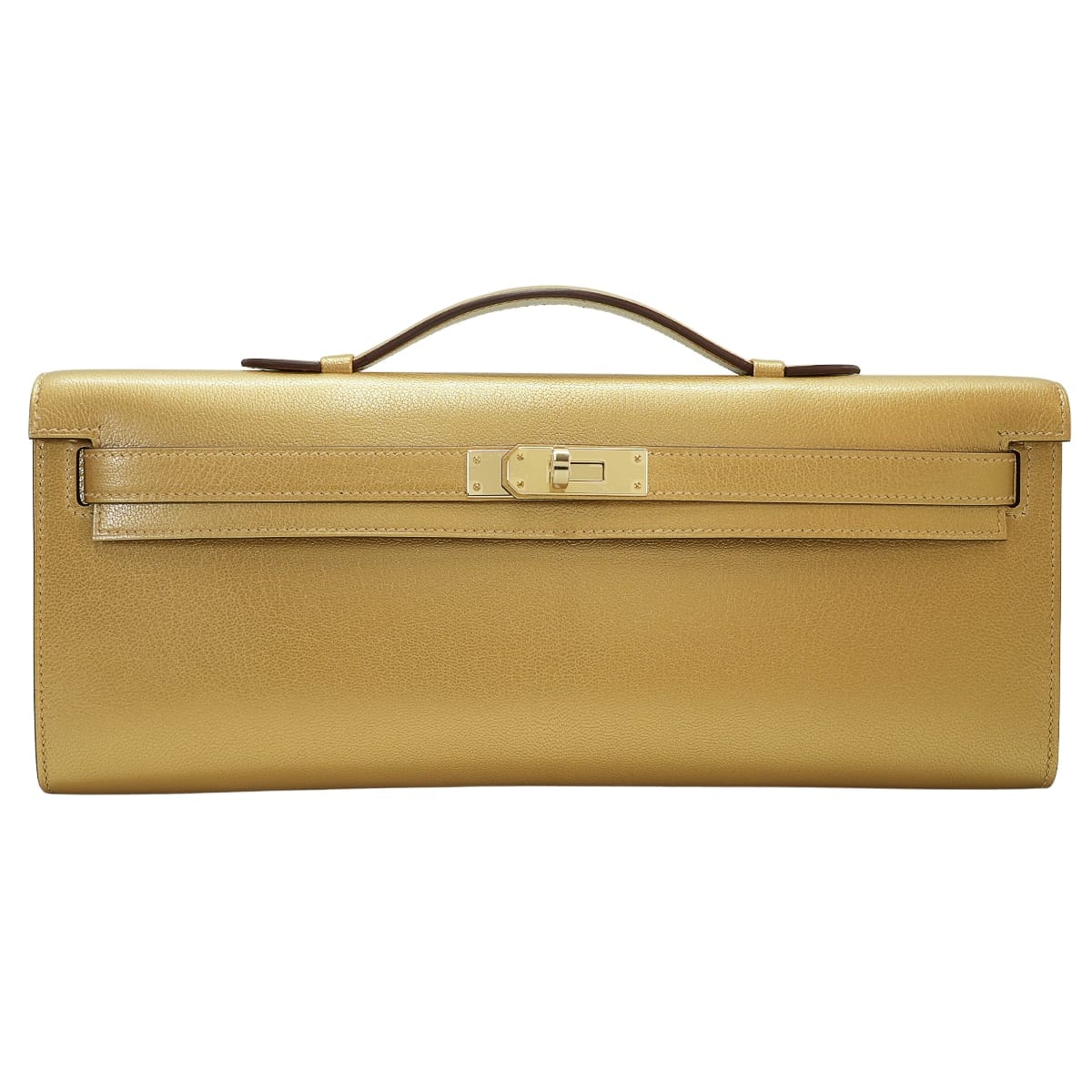 【恵比寿明治通り店】HERMES エルメス ハンドバッグ ケリーカット ドレ (新) メタリゼ メタリックゴールド シェーヴルシャムキラ シャンパンゴールド金具 K刻印 新品