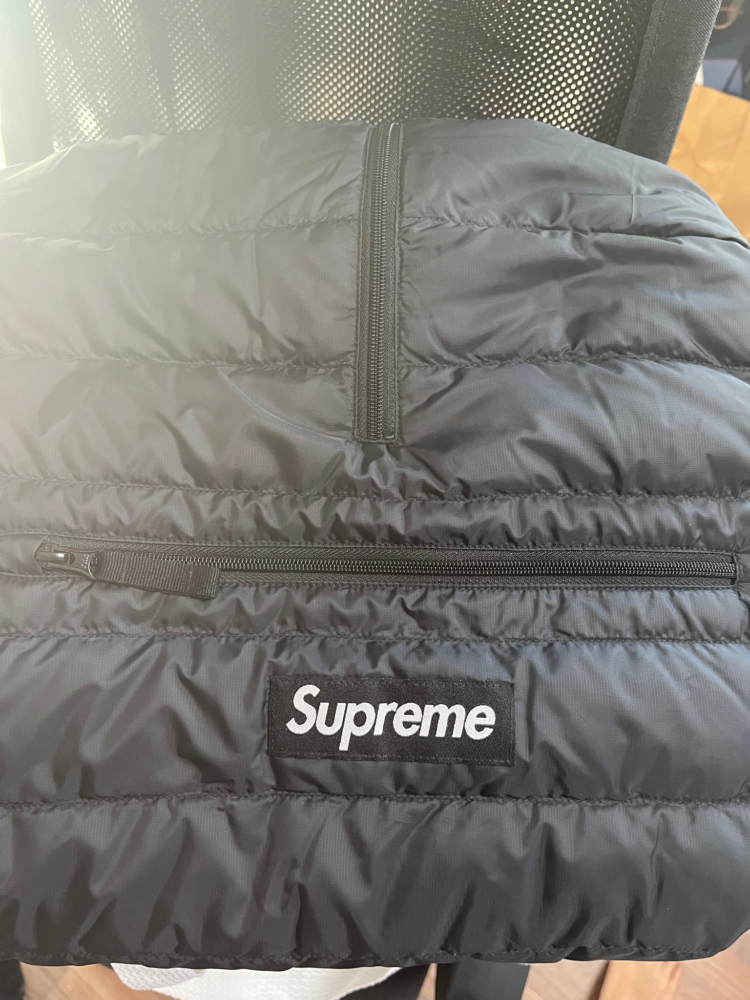 Supreme Micro Down Half Zip Hooded Pullover "Black"