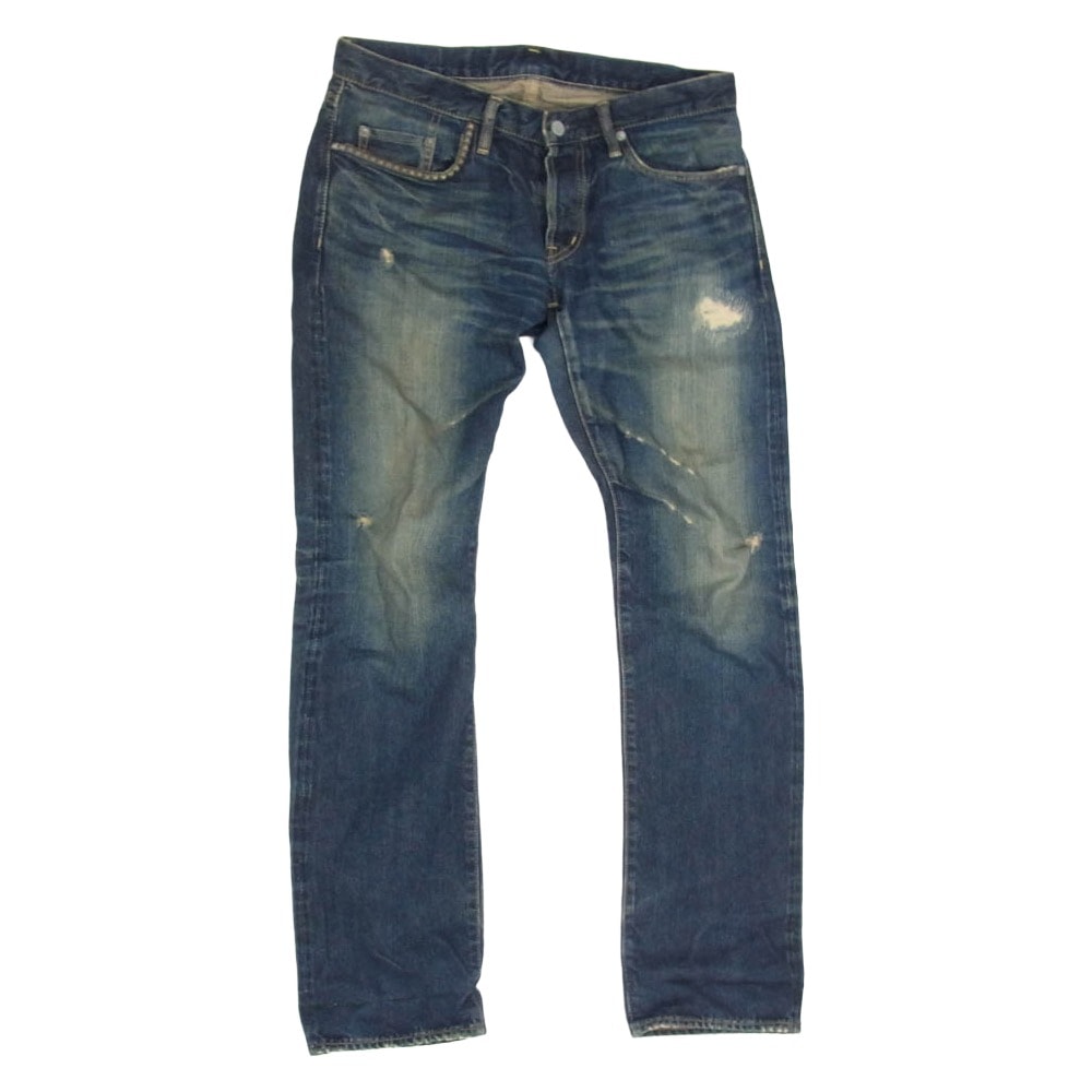 HYSTERIC GLAMOUR ヒステリックグラマー デニムパンツ 0213AP13 RW CLASH加工 スタッズ デニム ストレートPT パンツ インディゴブルー系 32【中古】