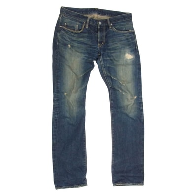 HYSTERIC GLAMOUR ヒステリックグラマー デニムパンツ 0213AP13 RW CLASH加工 スタッズ デニム ストレートPT パンツ インディゴブルー系 32【中古】