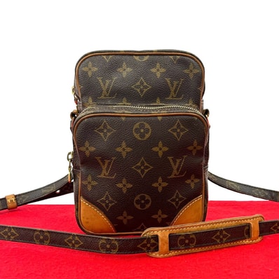 LOUIS VUITTON ルイヴィトン アマゾン モノグラム レザー PVC ショルダーバッグ ブラウン
85264