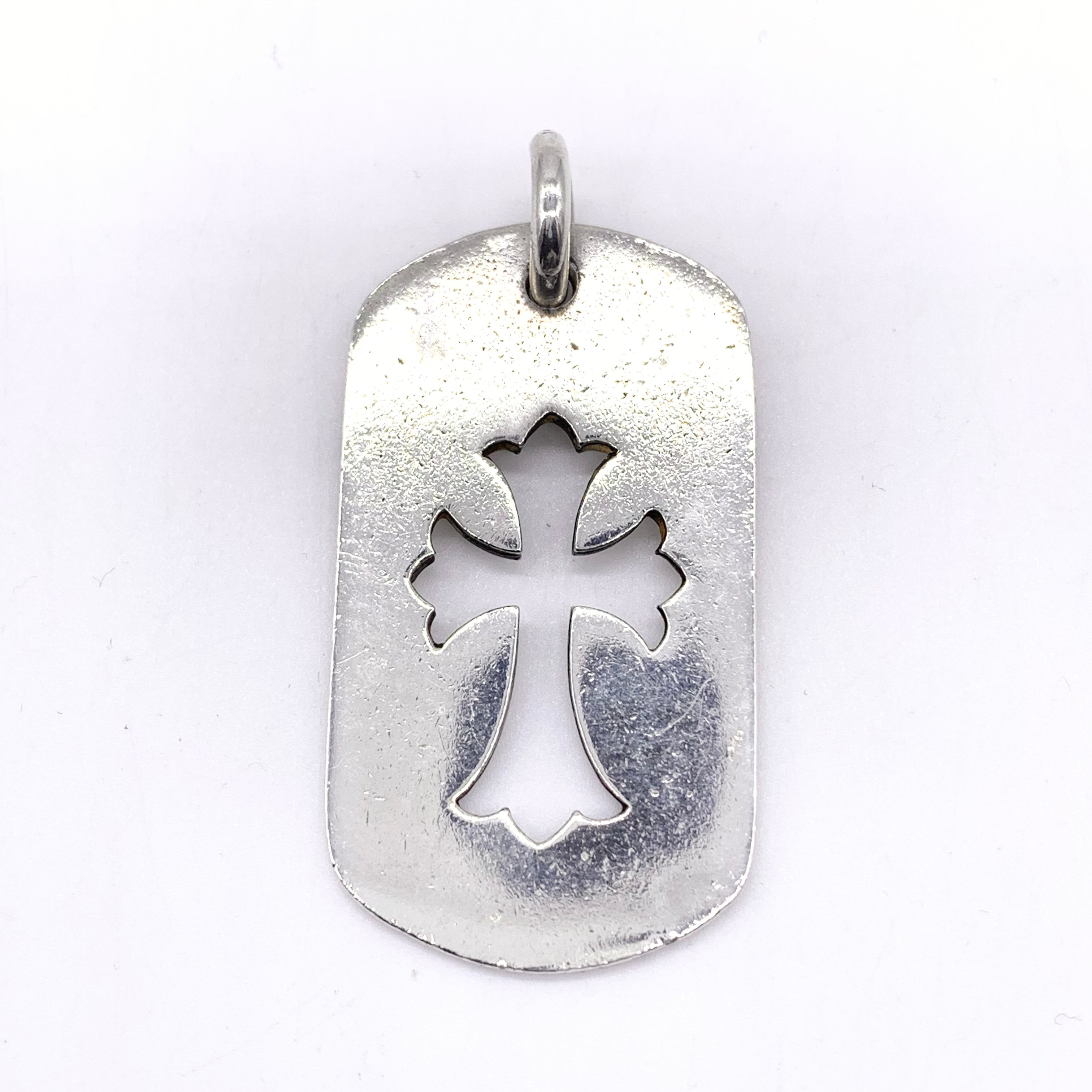 Chrome Hearts Cutout Cross Large Dog Tag Pendant Top SV925 "Silver"