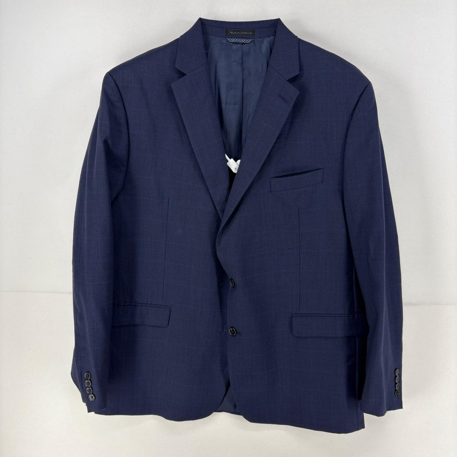 古着 ローレンラルフローレン LaurenRalphLauren ジャケット テーラード ブレザー ウール 大きいサイズ 48L ネイビー チェック メンズ