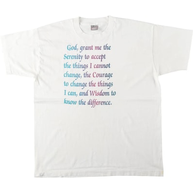 古着 90年代 フルーツオブザルーム FRUIT OF THE LOOM BEST Serenity Prayer ニーバーの祈り プリントTシャツ USA製 メンズXL相当 ヴィンテージ/eaa644495