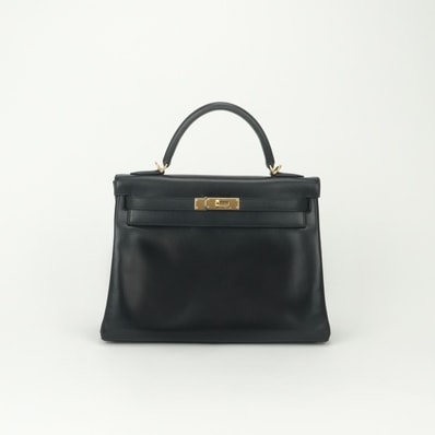 エルメス HERMES ケリー32 ケリー 32 バッグ トートバッグ ショルダーバッグ ボックスカーフ ノワール Noir ブラック Black 黒 ゴールド金具 ハンドバッグ 2Way 外縫い