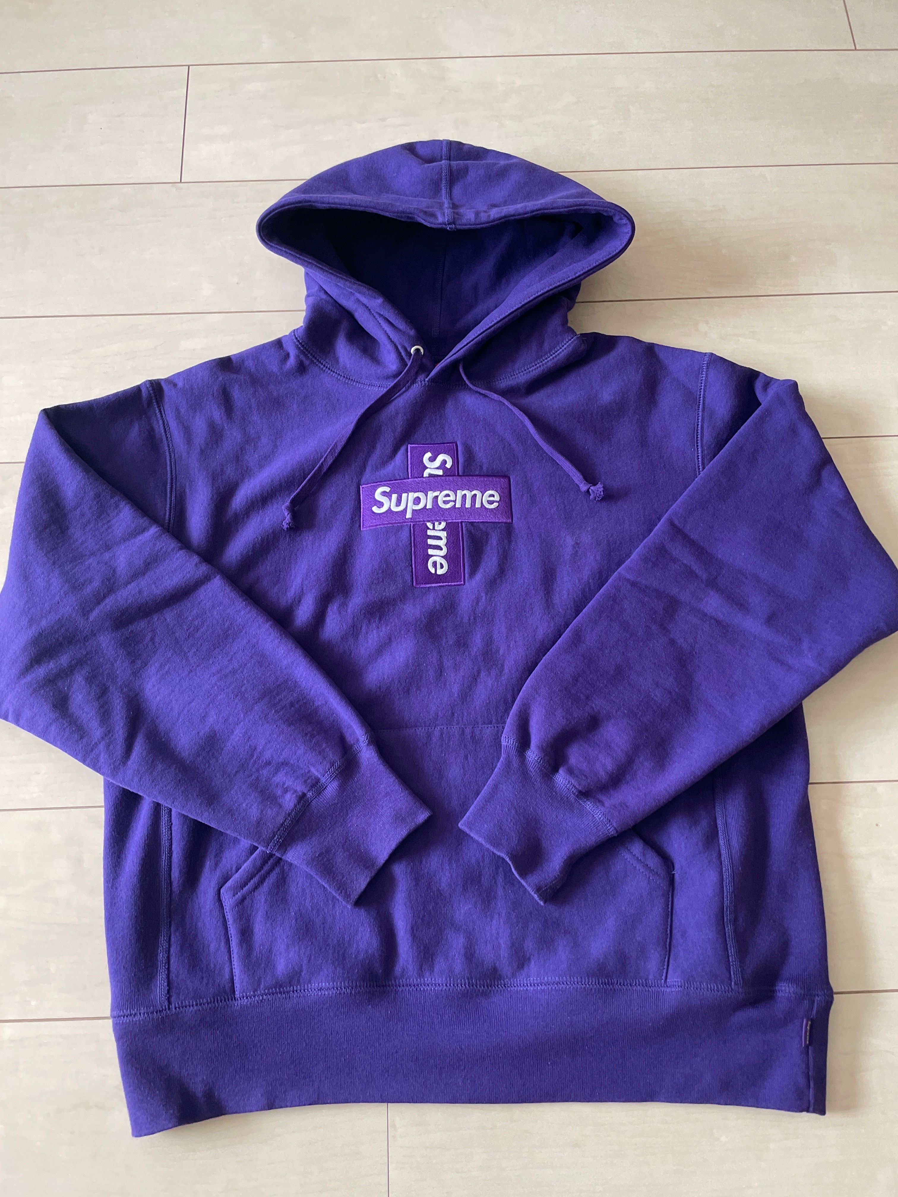 Supreme Cross Box Logo Hooded Sweatshirt "Purple"