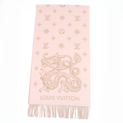 Louis Vuitton Precious Dragon Reykjavik Scarf Monogram "Rose"