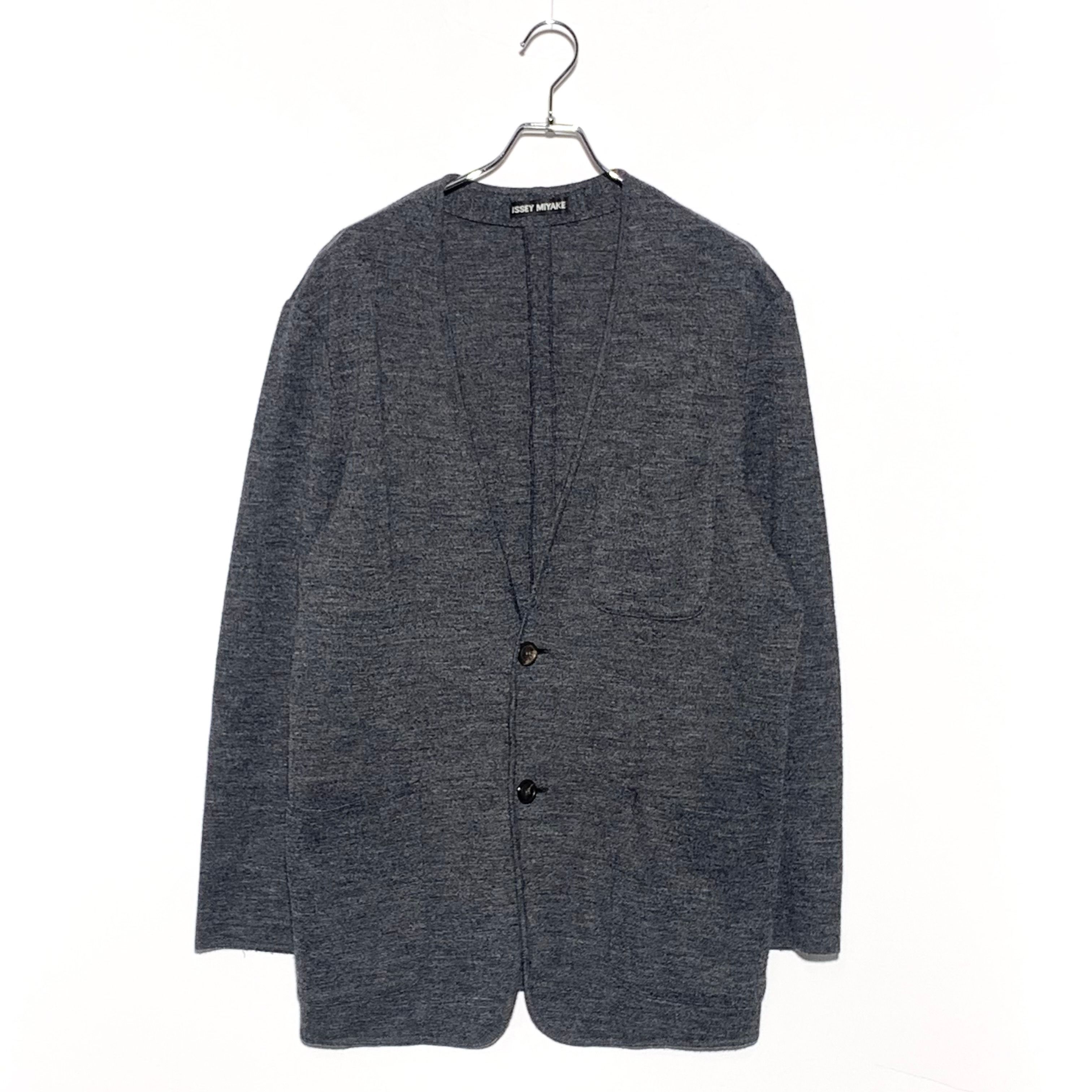 ISSEY MIYAKE WOOL ACRYLIC CARDIGAN Black