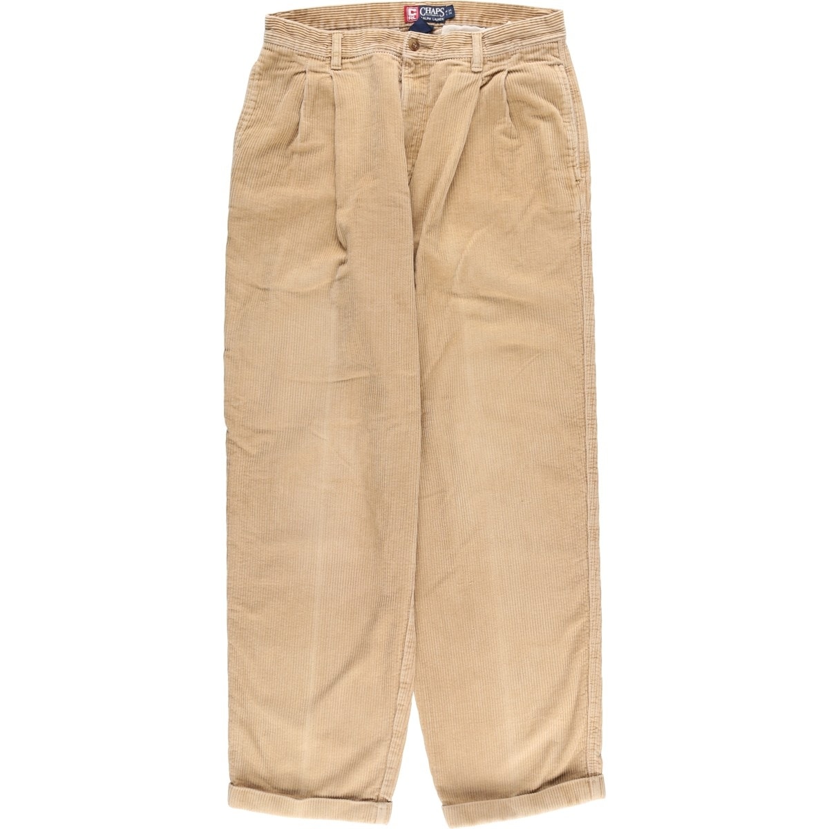 古着 90年代 ラルフローレン Ralph Lauren CHAPS チャップス ツータック 太畝 コーデュロイパンツ メンズw34相当 ヴィンテージ/eaa617246